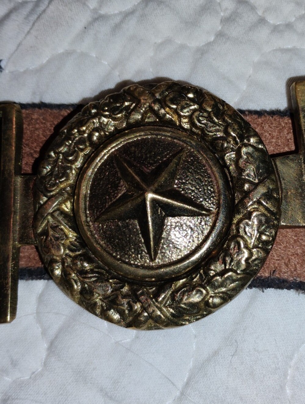 Leather Belt For Reenactors Lone Star Medallion Belt Buckle Civil War